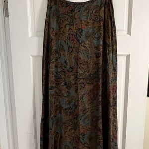 Vintage Ralph Lauren Paisley Maxi Skirt - Brown and Blue